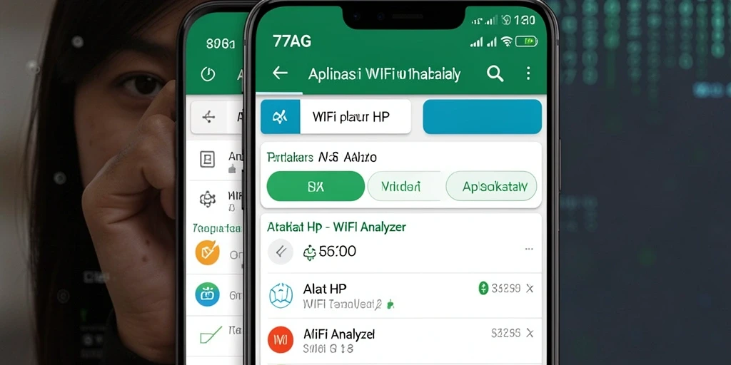 Antarmuka aplikasi 77AG yang menampilkan analisis jaringan WiFi.
