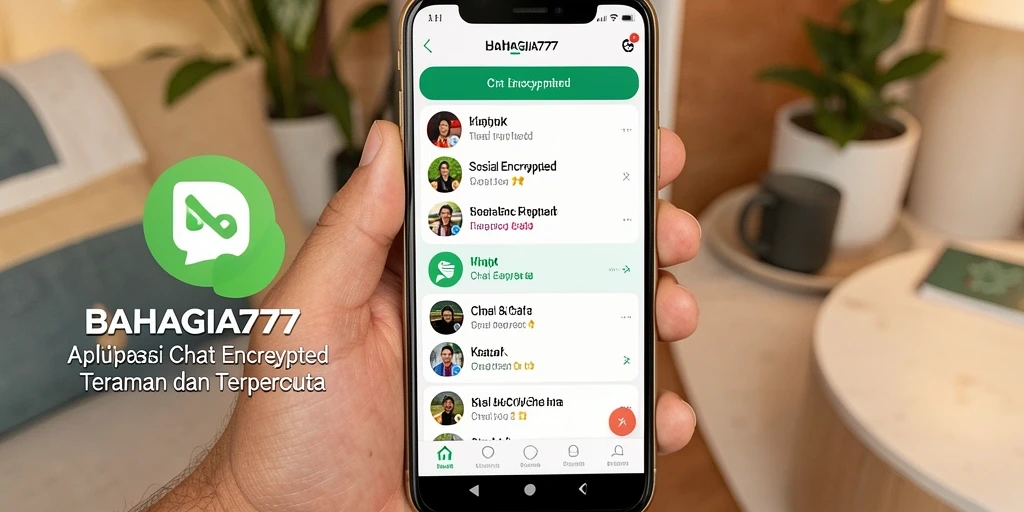 Antarmuka BAHAGIA777 yang sederhana dan menarik untuk Chat Encrypted.