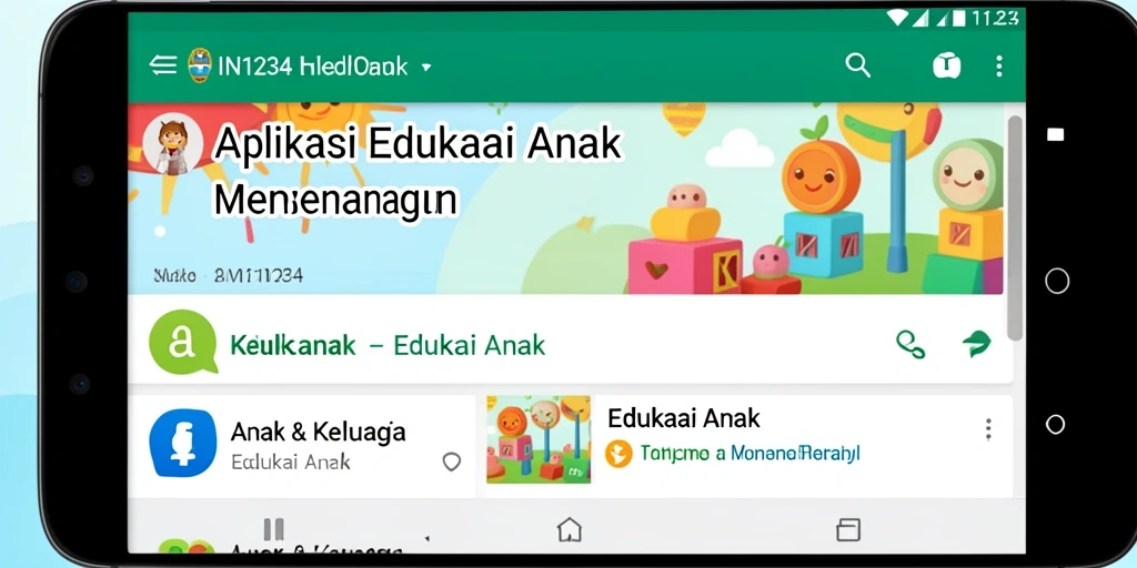 Tampilan antarmuka IN1234 yang penuh warna dan menarik untuk anak-anak.