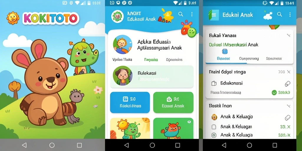 Tampilan antarmuka KOKITOTO yang menyenangkan dan edukatif.