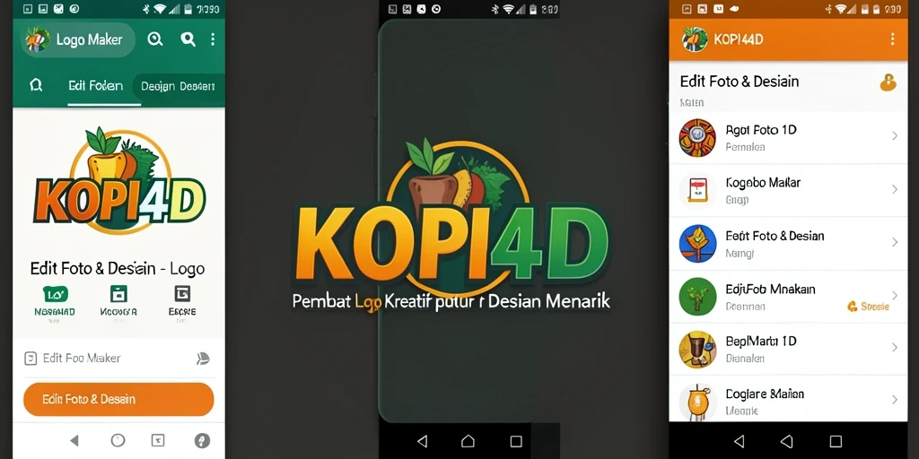 Antarmuka pengguna KOPI4D yang memudahkan pembuatan logo.