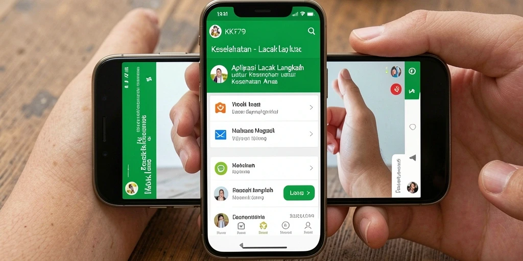 Antarmuka KPK79 menampilkan data langkah dan aktivitas fisik dengan jelas.