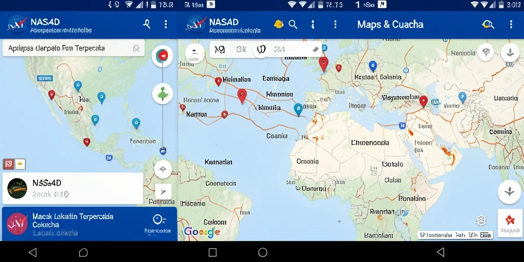 Antarmuka NASA4D yang menampilkan fungsi pelacakan lokasi secara jelas.