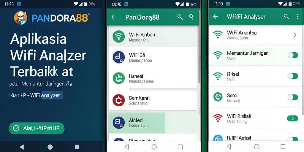 Screenshot PANDORA88 menunjukkan antarmuka analisis jaringan WiFi yang mudah digunakan.
