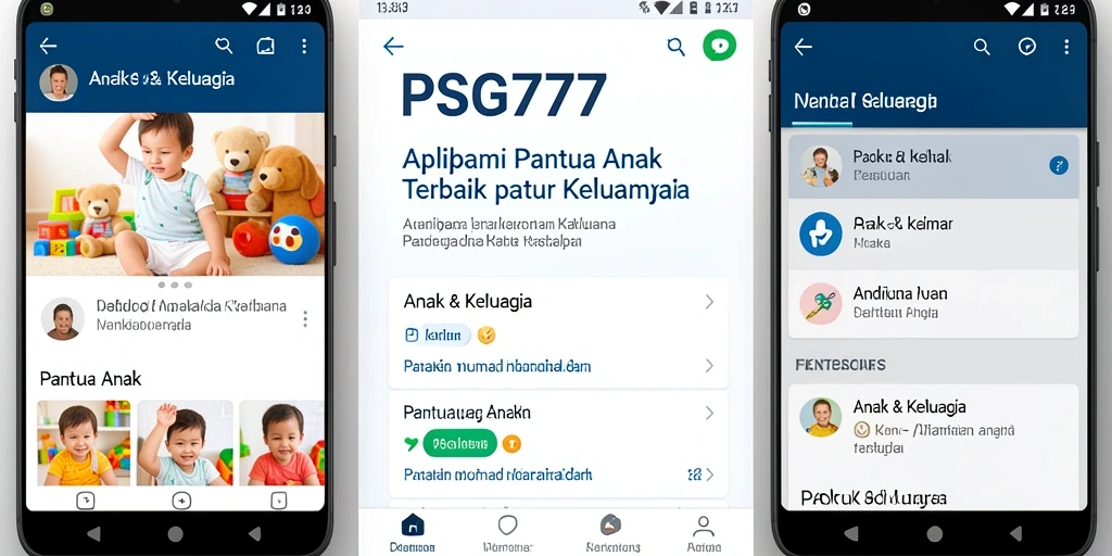 Tampilan antarmuka PSG77 yang menarik dan fungsional untuk pemantauan anak.
