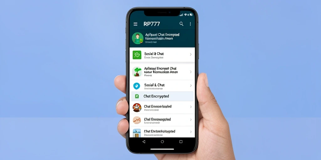 Tampilan antarmuka sederhana RP777 pada aplikasi Chat Encrypted.
